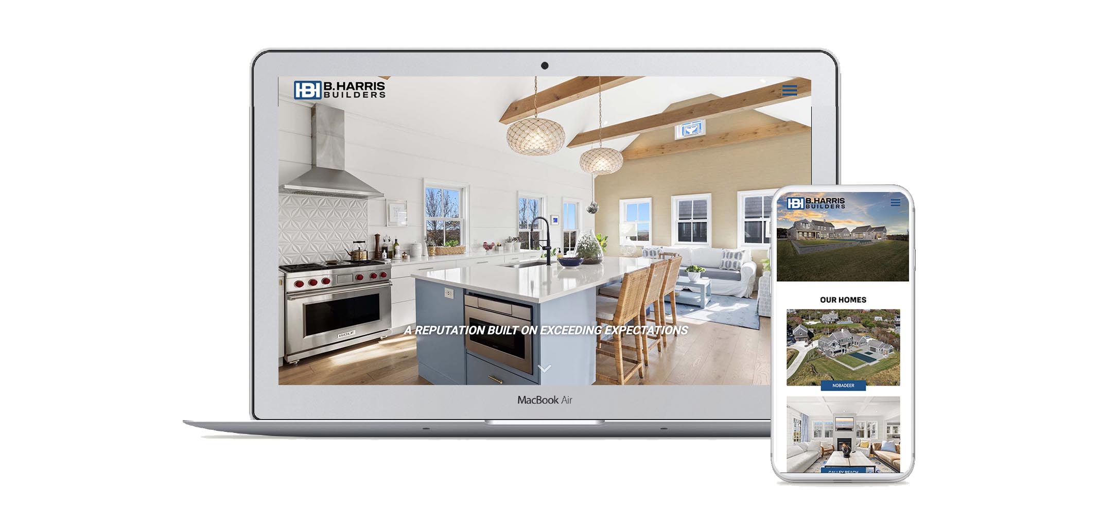 Nantucket website design for B. Harris Builders by Malcolm Designs