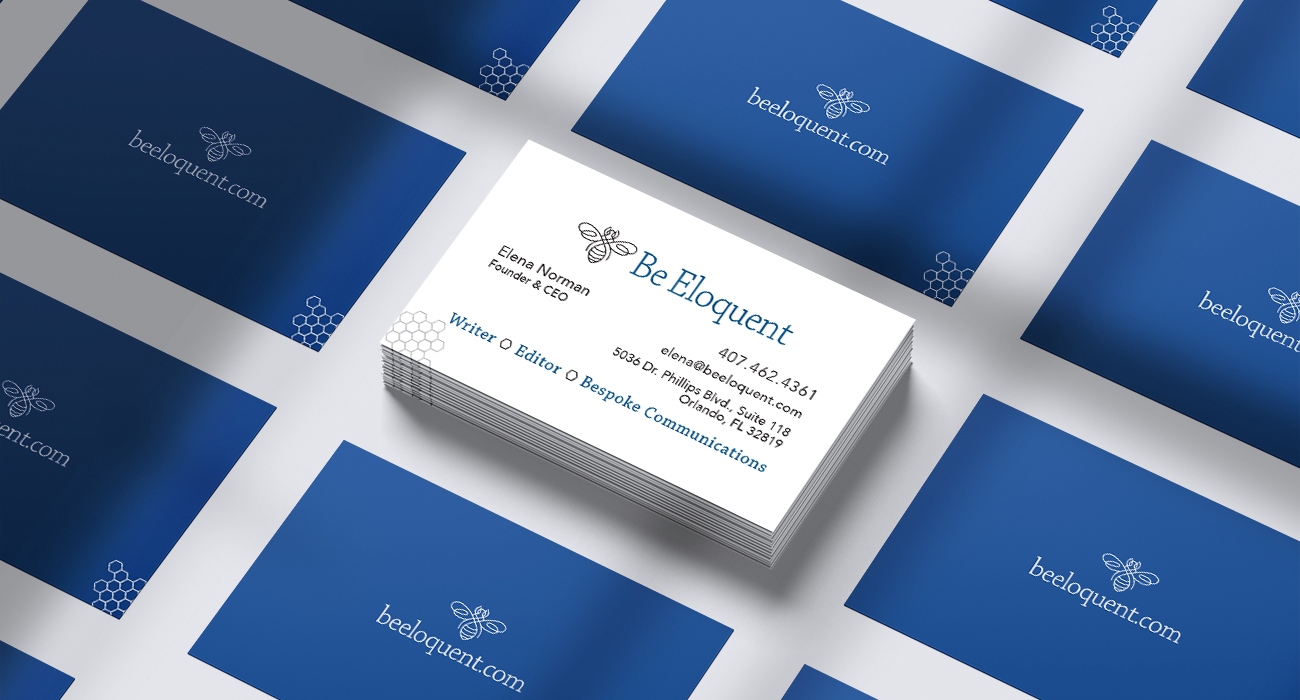 Business Cards Designed for Be Eloquent by Malcolm Designs on Nantucket