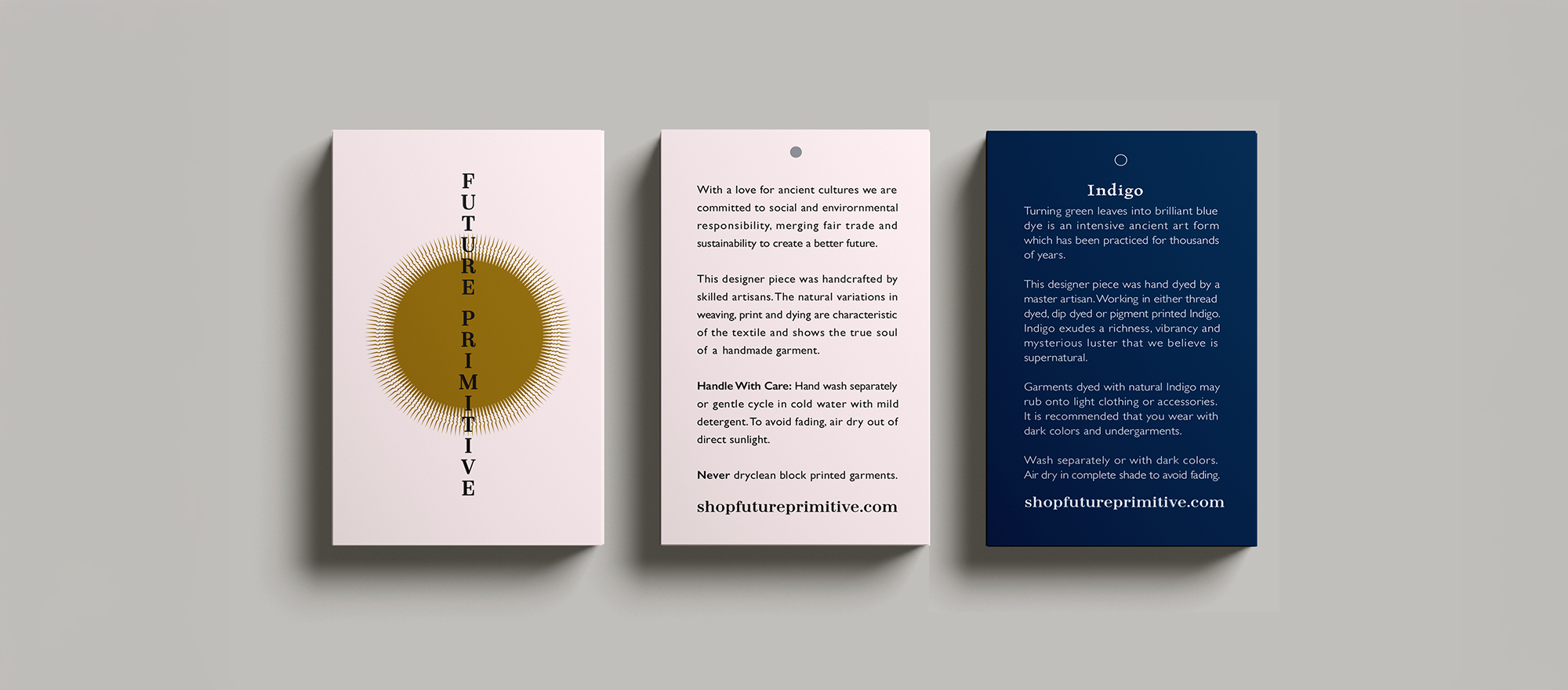 Hangtag Design for Future Primitive Designed by Malcolm Designs on Nantucket
