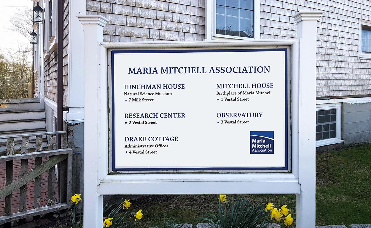 Maria Mitchell Association on Nantucket - Property Sign Designed by Malcolm Designs