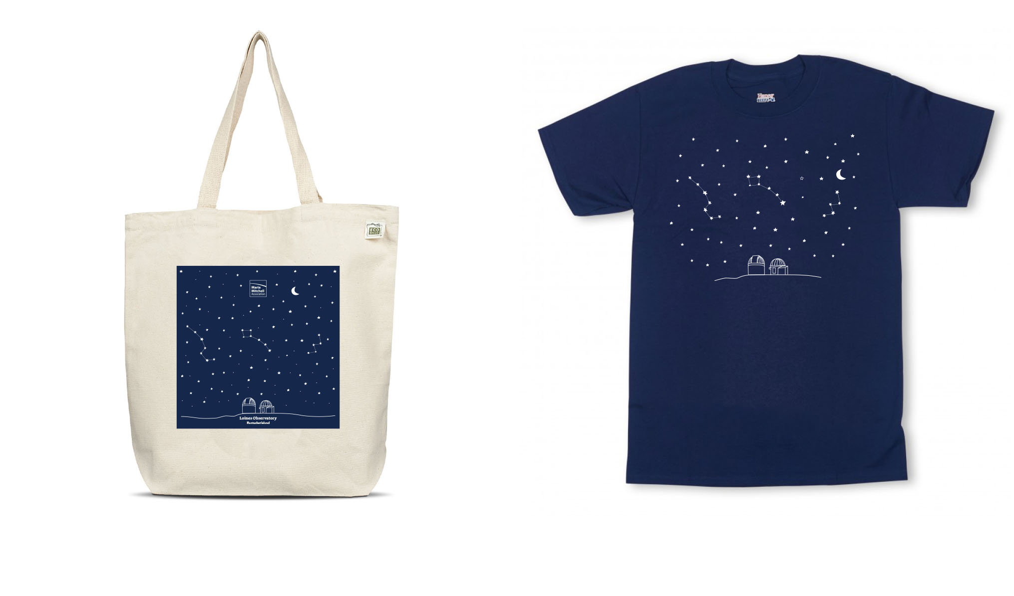 Maria Mitchell Association on Nantucket - Tote Bag and T-Shirt Designed by Malcolm Designs