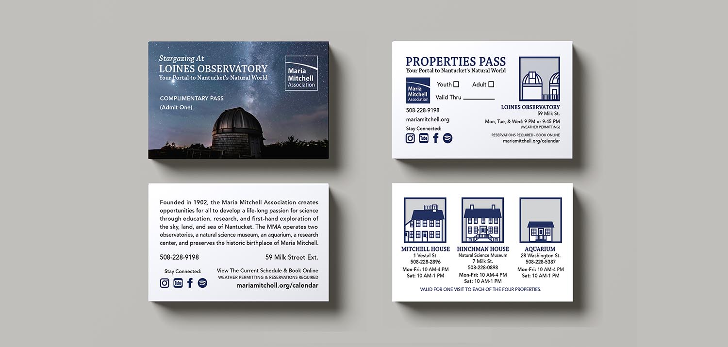 Maria Mitchell Association on Nantucket - Property. Passes Designed by Malcolm Designs