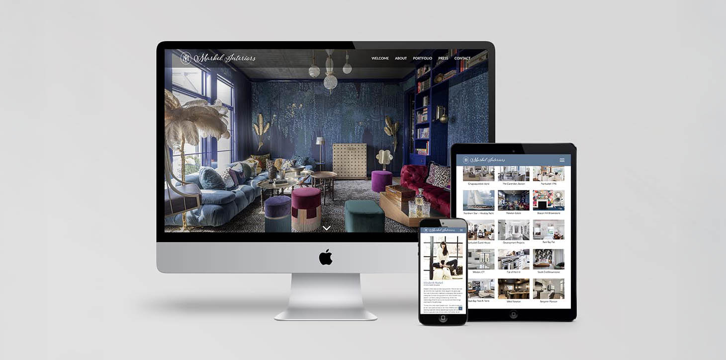 Website Designed for Markel Interiors in Boston Designed by Malcolm Designs on Nantucket