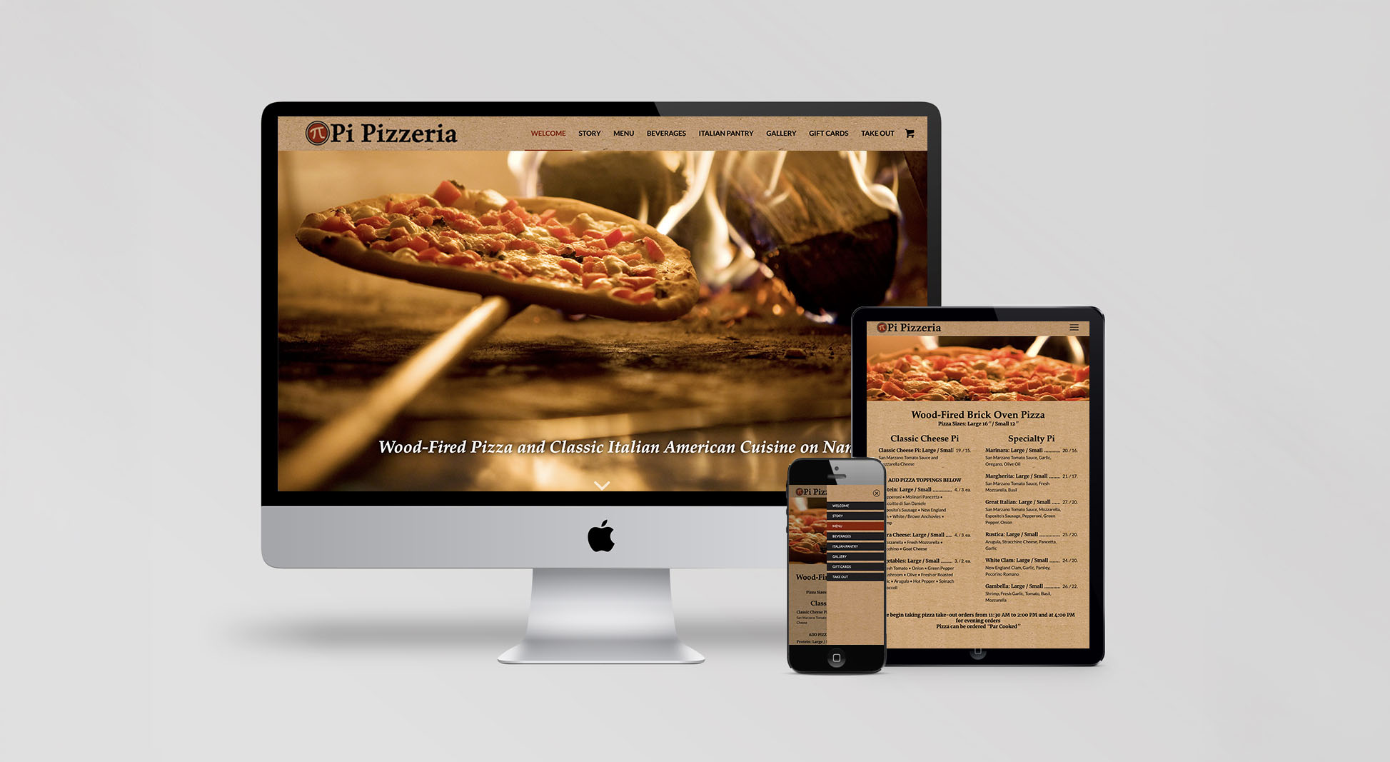 Website Designed for Pi Pizzeria on Nantucket by Malcolm Designs