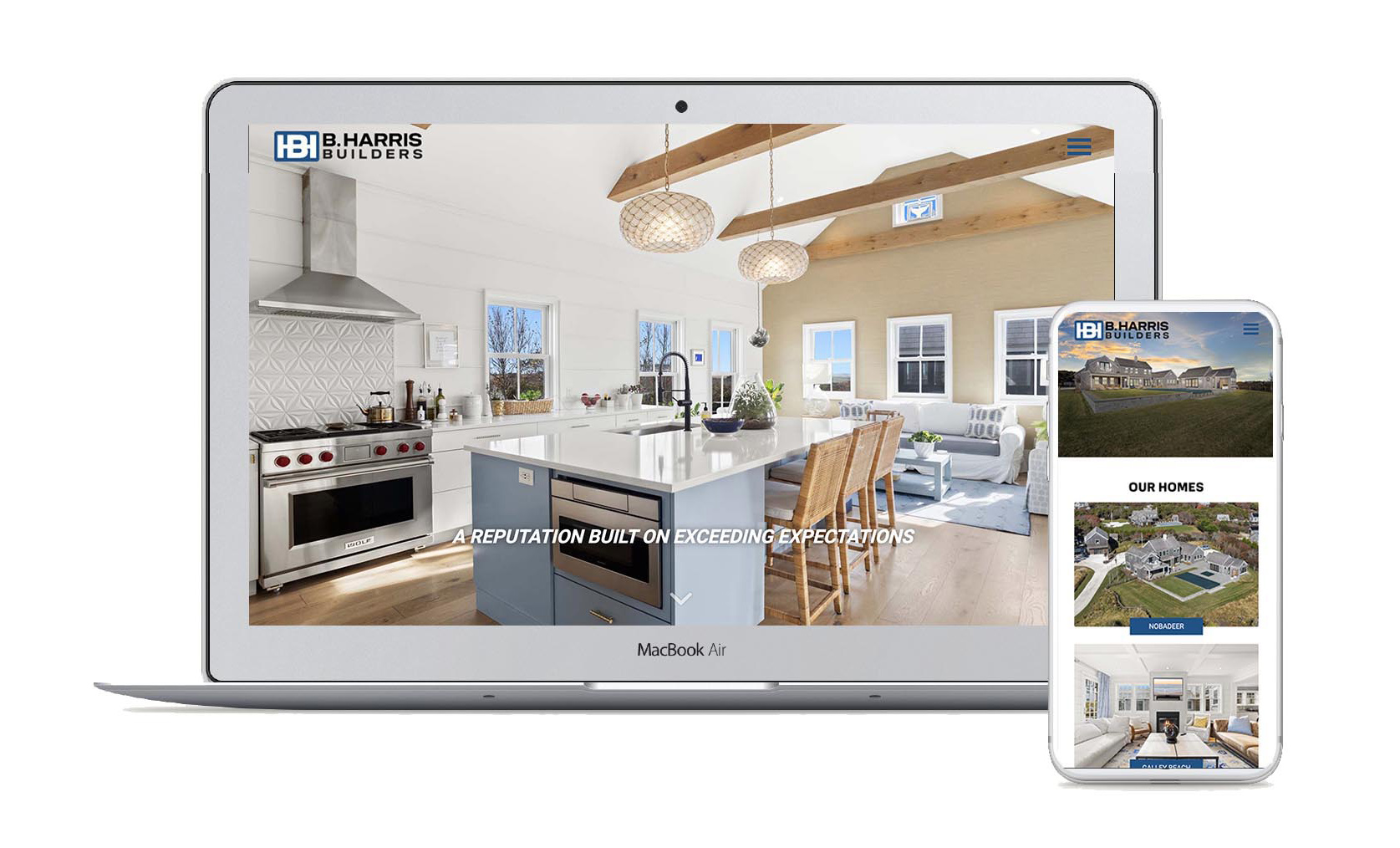 Nantucket website Design - B. Harris Builders by Malcolm Designs
