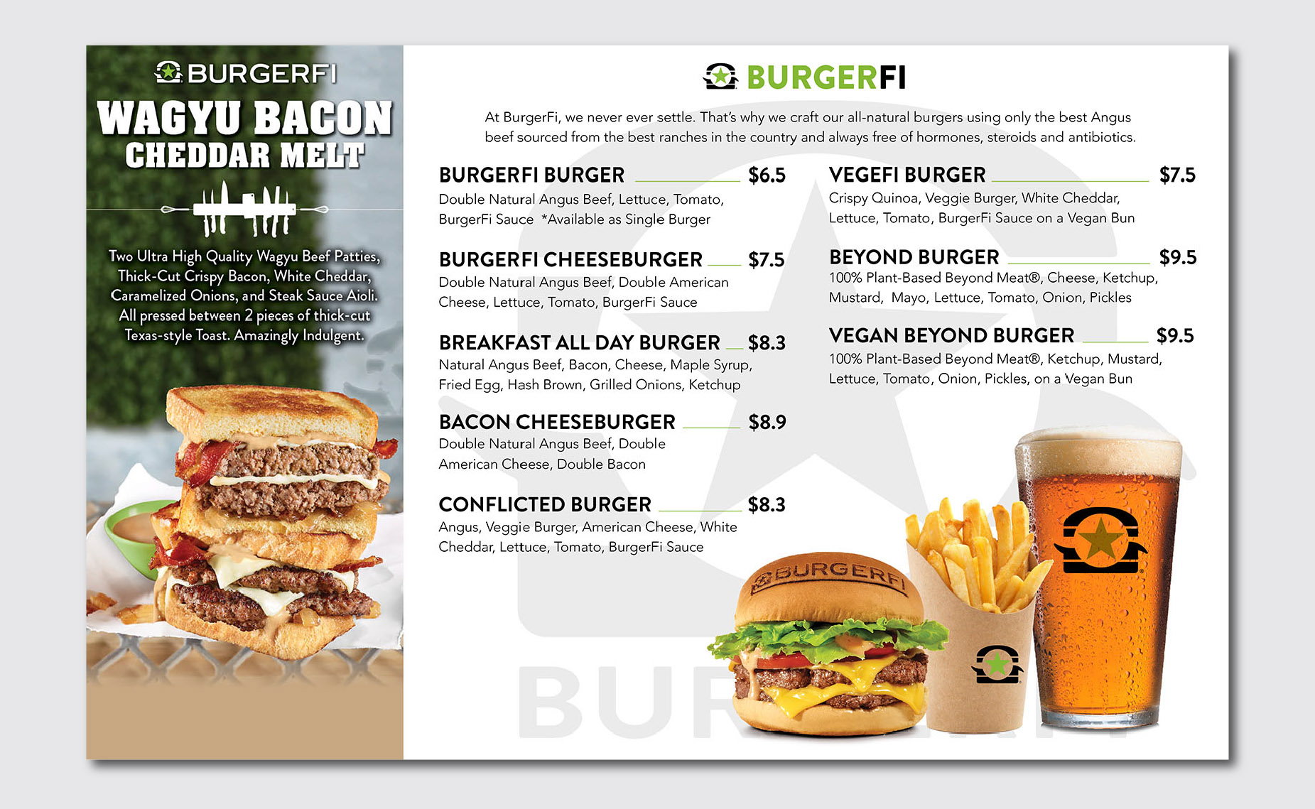 BurgerFi Menu Board Design by Malcolm Designs