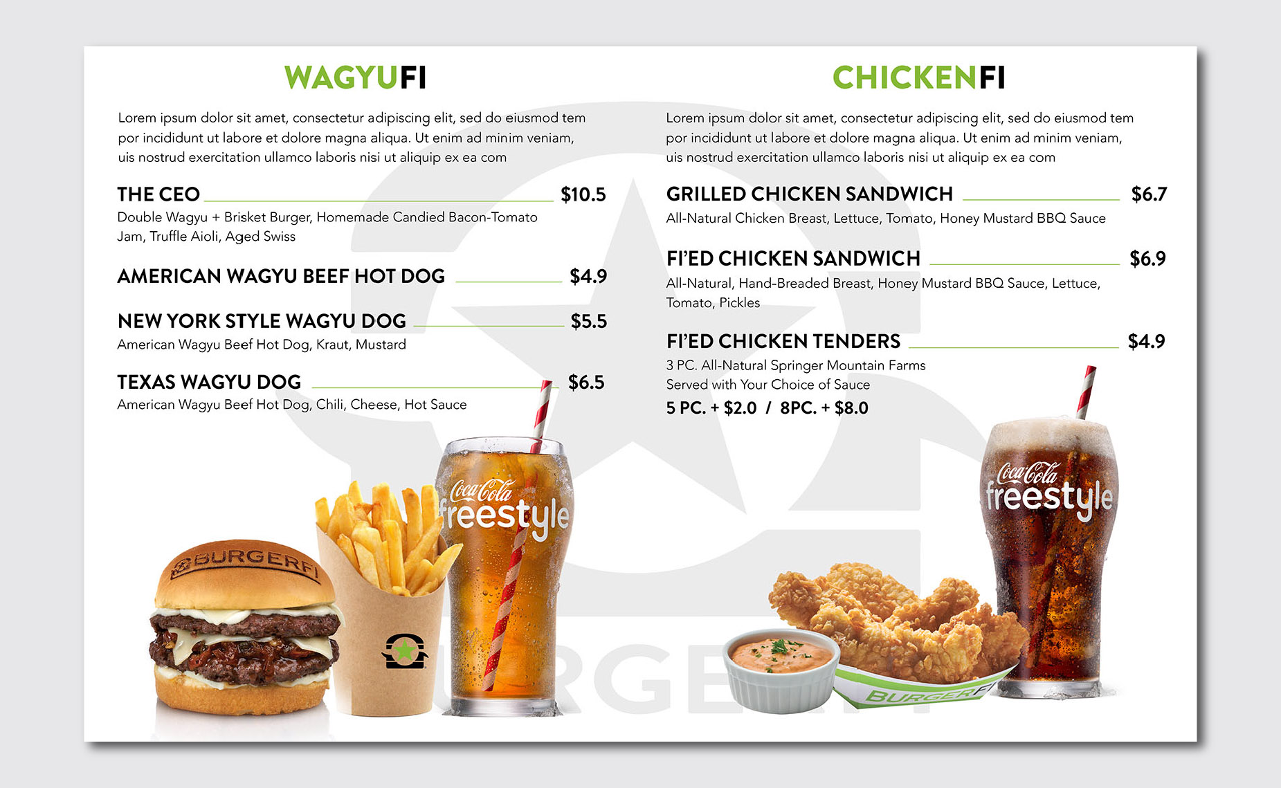 BurgerFi Menu Board Design by Malcolm Designs