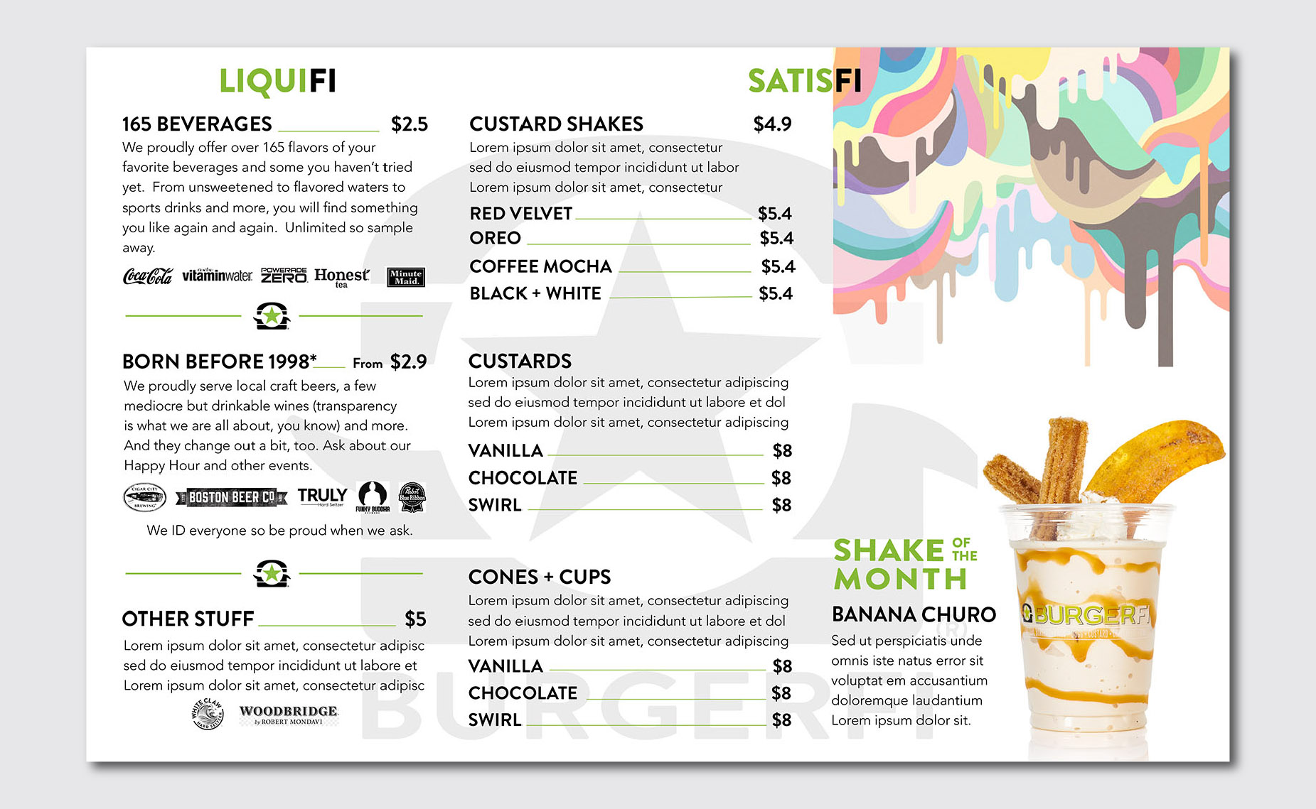 BurgerFi Menu Board Design by Malcolm Designs
