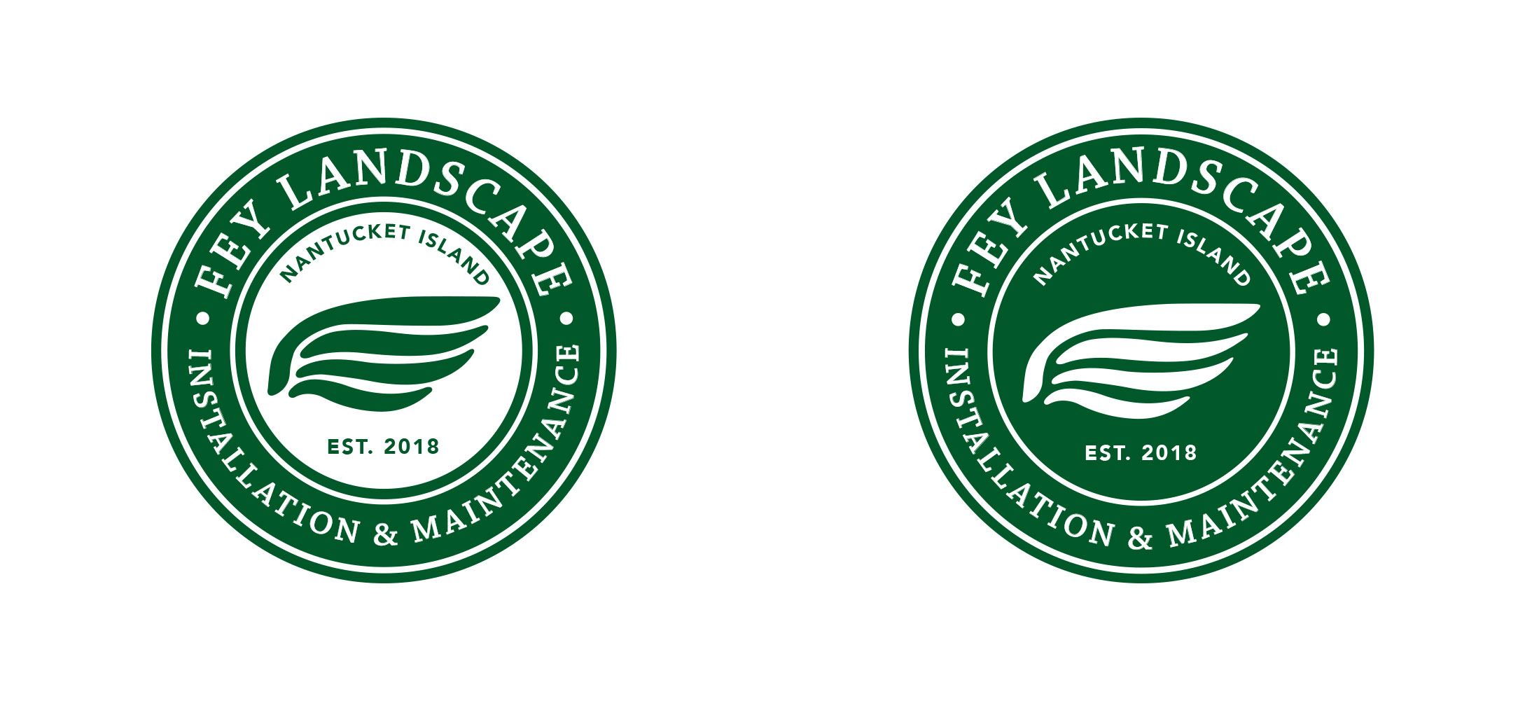 Badge design for Fey Landscape on Nantucket by Malcolm Designs