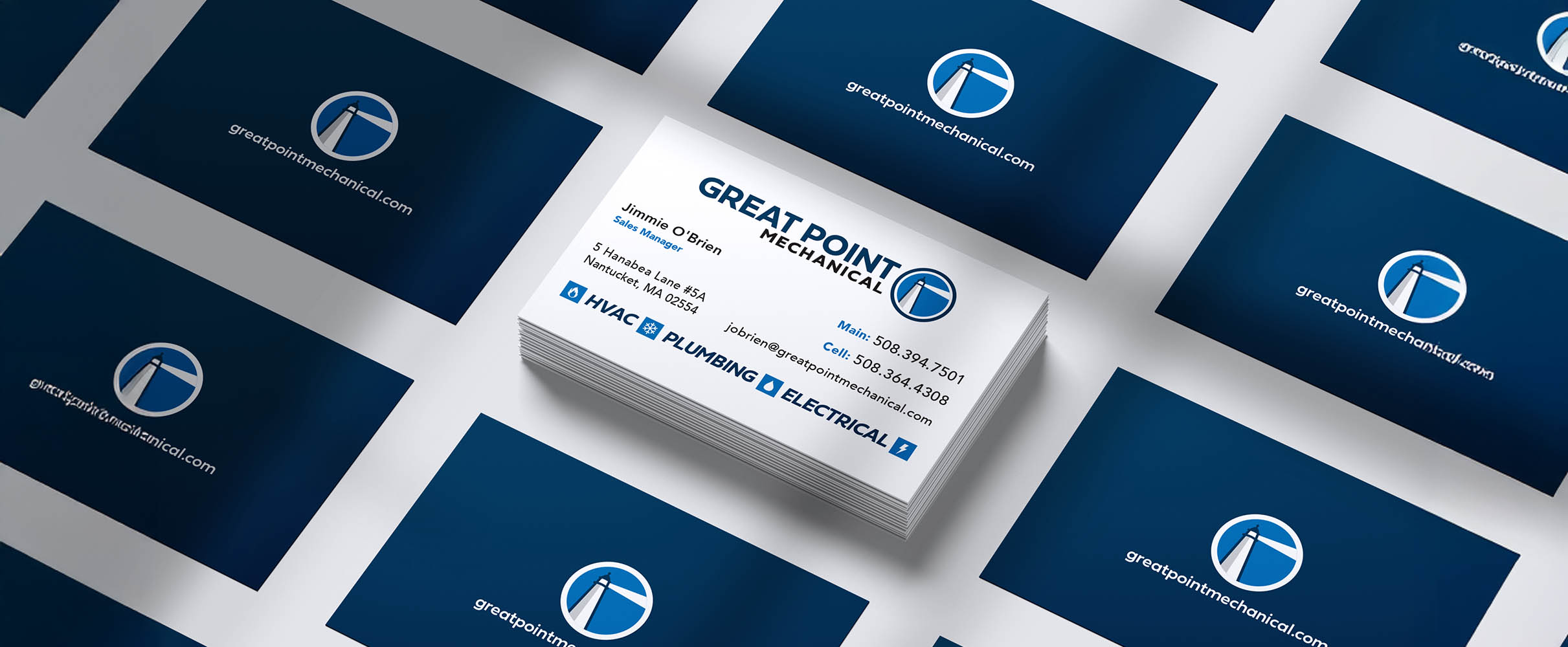 Great Point Mechanical - Nantucket Business Card Design and Branding by Malcolm Designs