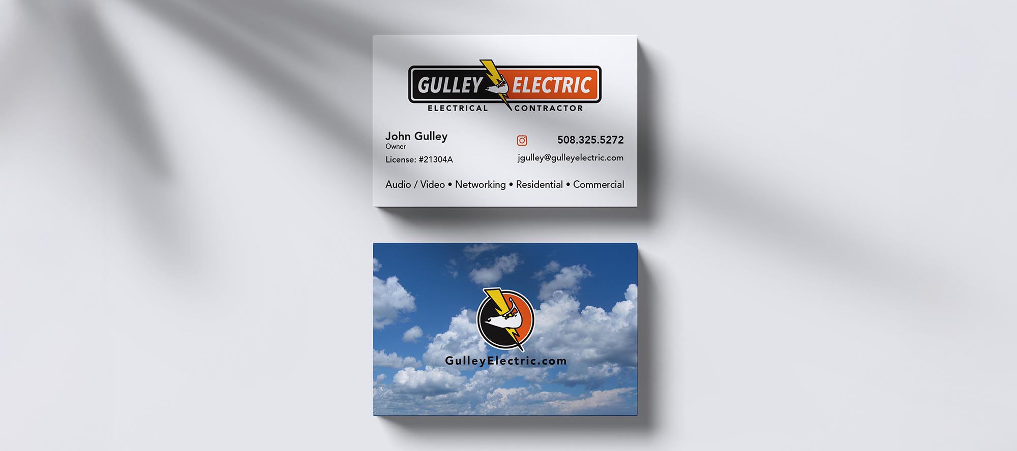 Nantucket Business Cards designed for Gulley Electric by Malcolm Designs