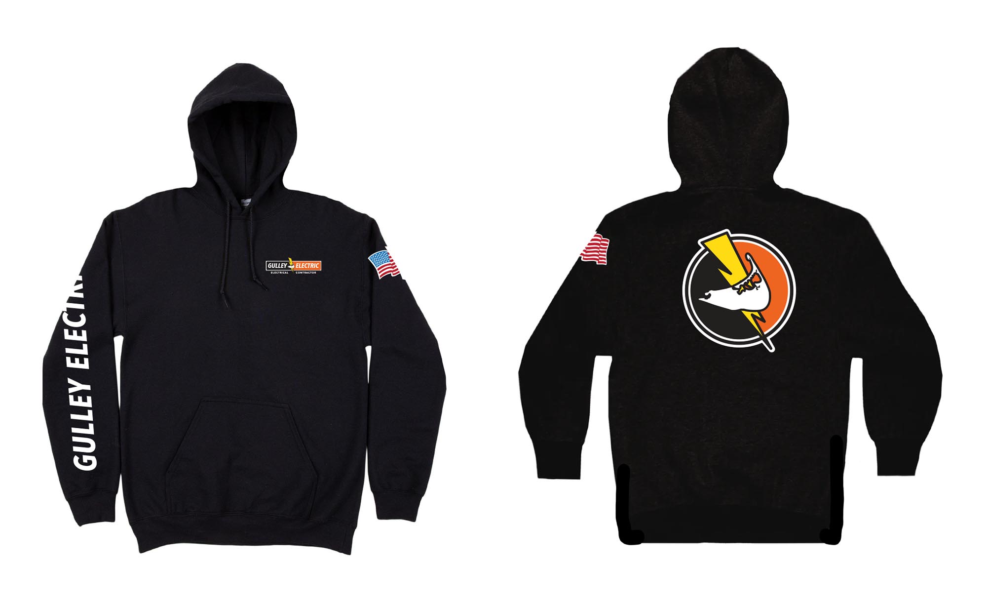 Gulley Electric Branded Hoodies Designed by Malcolm designs on Nantucket