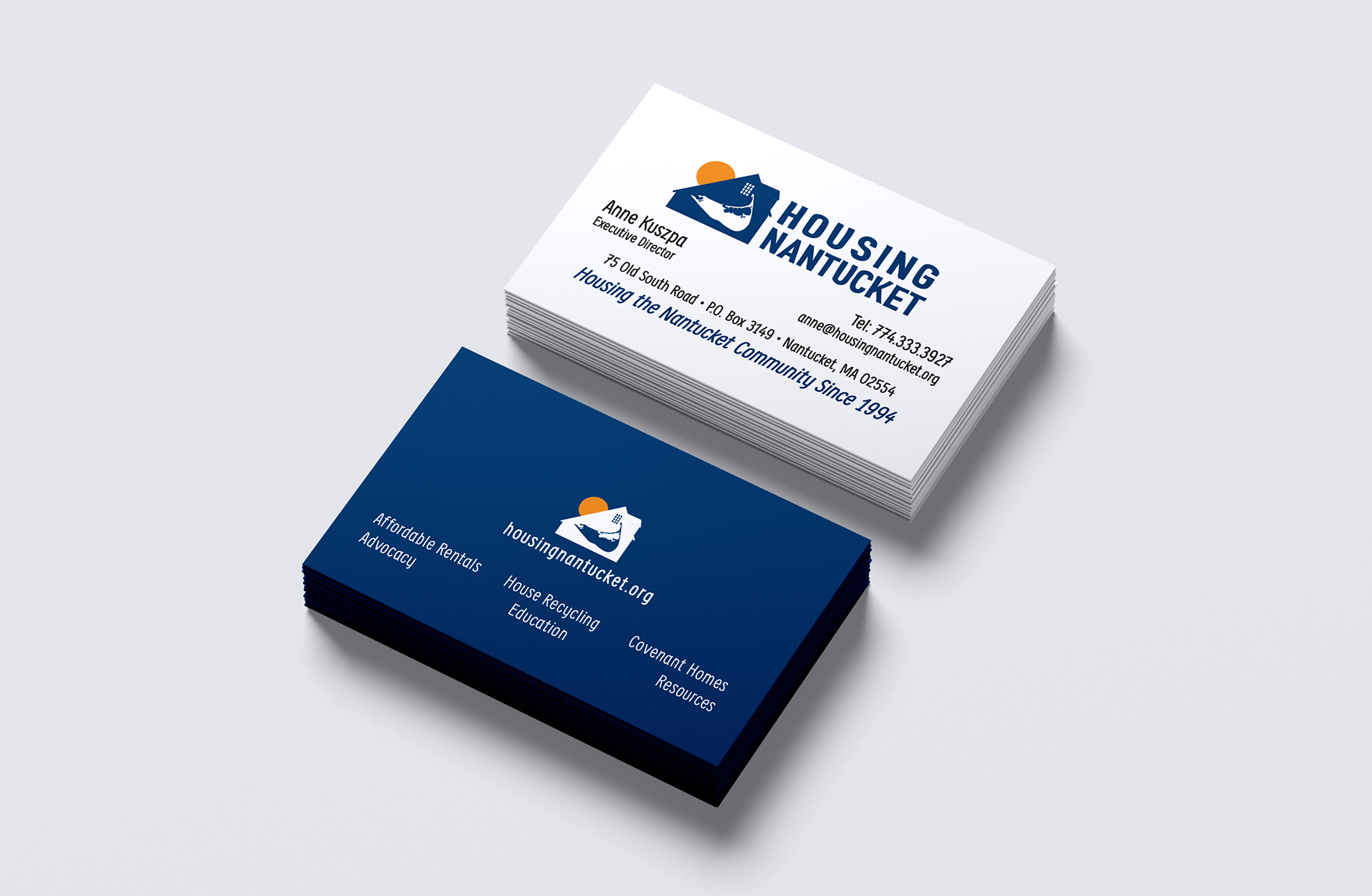 Business card design for Housing Nantucket by Malcolm Designs
