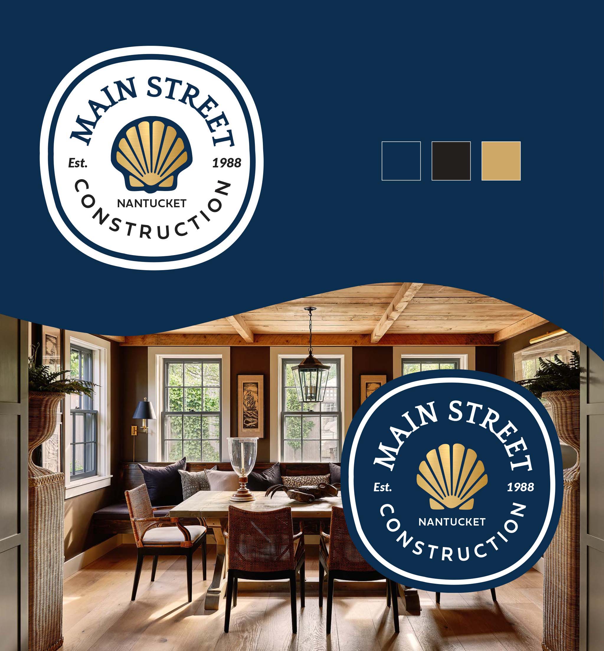 Nantucket logo design and website design for Nantucket builders Main Street Construction