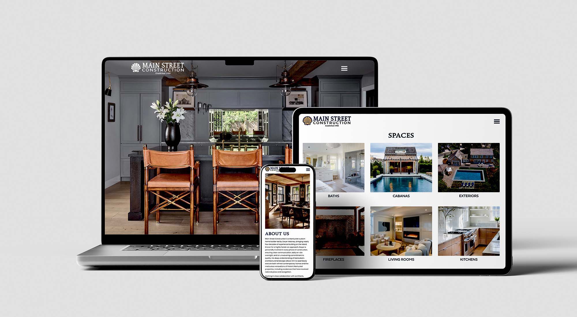 Nantucket website design for Nantucket builders Main Street Construction